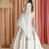 Gold Color Beaded By Hand White Velvet Caftan Enb-131