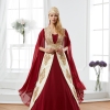 Krem İşlemeli Jakar Kaftan