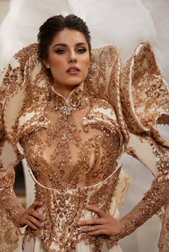 GOLD İŞLEME BEYAZ BALKAN BİNDALLI  GOLD İŞLEME BEYAZ BALKAN BİNDALLI