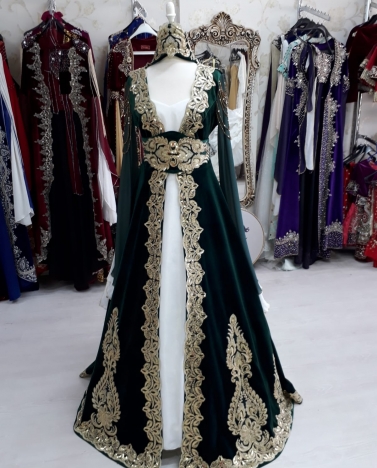 Kiralık Yeşil Büyük Beden Bindallı 46 - 52  Beden