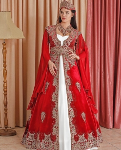 Red Velvet Kaftan Enb-122