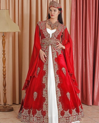 Red Velvet Kaftan Enb-122