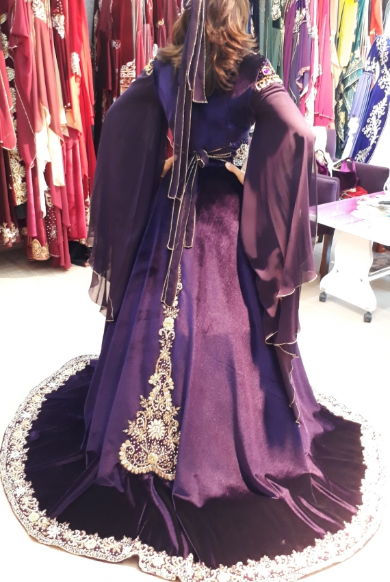 Kiralık Hint İşlemeli Mor Bindallı 36 - 38 Beden   Kiralık Hint İşlemeli Mor Bindallı 36 - 38 Beden