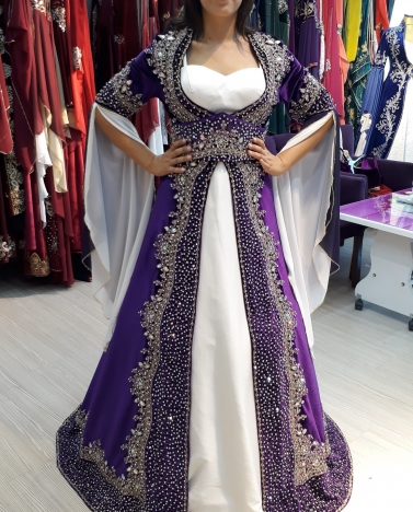 Kiralık Dalga Desen Mor Bindallı 36-40 Beden